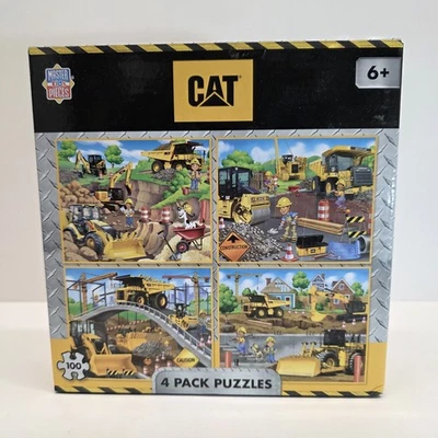 Master Pieces 100 Piece CAT Construction Puzzles (4) Variety Pack - Sealed New - Image 1 of 4