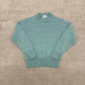 Vintage Minimalist Donmoor 100% Virgin Wool Green Sweater Youth Size 12 - Picture 1 of 5