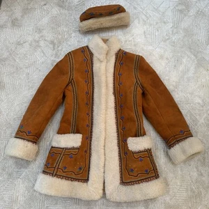 Vintage Lammfellmantel Hippie bestickt PENNY LANE Pelze von Max San Francisco S - Bild 1 von 22