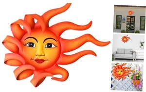 18.5''Metal Sun Outdoor Wall Decor,Large Sun Face Wall Art,Fence Decorations - Picture 1 of 7