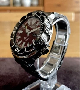 [Near Mint] SEIKO 7S26-03G0 Night Monster Dial Men's Automatic Red From JAPAN - Picture 1 of 11