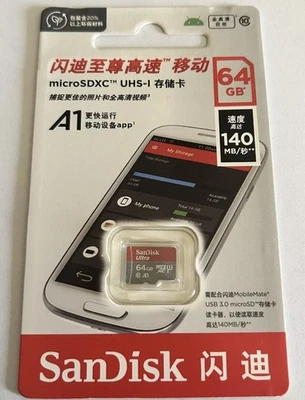 Sd Card SanDisk 64GB  Alta Velocità Class 10 - Immagine 1 di 3