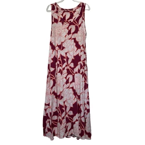 Soft Surroundings Maxi Dress Womens Size 1X Santiago Song Floral Sleeveless Pink - Picture 1 of 10