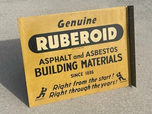 Letrero de brida de materiales de construcción ruberoides genuinos letrero de construcción original - Imagen 1 de 5