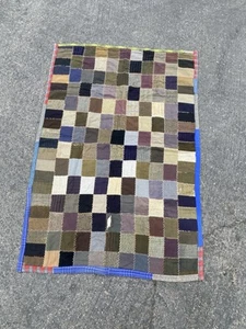 Vtg Quilt Patchwork 65"x44" Handmade Americana USA Crazy blanket Folk Art - Picture 1 of 11