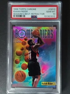 PSA 10 🚨 1998-99 Topps Chrome Seasons Best Refractor #SB10 Isaiah Rider (POP 3) - Bild 1 von 2
