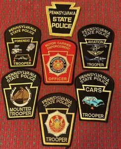 Juego de parches de la policía estatal de Pennsylvania montado, motor, aviación, forense - Imagen 1 de 10