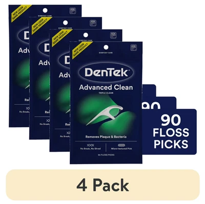 DenTek Triple Clean Advanced Floss Picks для плотных зубов жидкость для полоскания рта мята 90 штук - Изображение 1 из 4