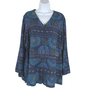 Gudrun Sjoden Singa Tunic Top Large Printed Multicolor Cotton Modal NWT TP-3600 - Picture 1 of 11