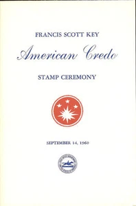 #1142-C3 First Day Ceremony Program Francis Scott Key Credo - Picture 1 of 1