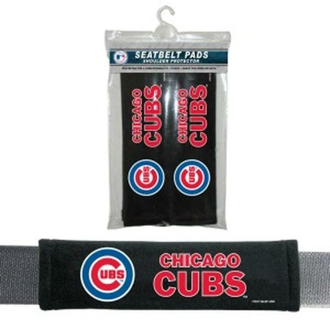Chicago Cubs Seat Belt Pads 2 Pack [NEW] MLB Auto Car Seatbelt Shoulder Cover