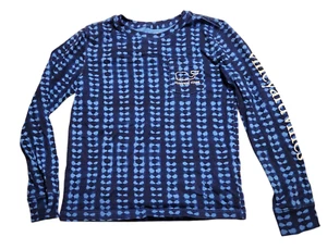 Vineyard Vines Long Sleeve T-shirt Blue Tie Dye White Whale Spellout Kids XS 5-6 - Picture 1 of 8