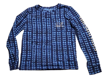 Vineyard Vines Long Sleeve T-shirt Blue Tie Dye White Whale Spellout Kids XS 5-6 - Image 1 of 4