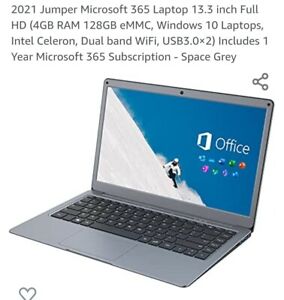  Jumper Microsoft 365 Laptop 13.3 inch Full HD (4GB RAM 128GB eMMC, Windows