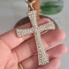 Zara collar largo dorado colgante cruz nuevo Halskette Kreuz collana Blogger