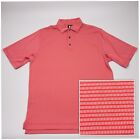 Footjoy Golf Koszulka polo Performance Wicking Czerwony/Różowy w paski Męska Duża