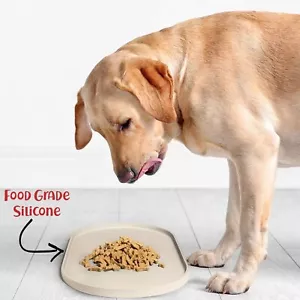 Dog Food Mat Waterproof Bowl Silicone Pet Food Water Supplies (Small White Sand) - Picture 1 of 6
