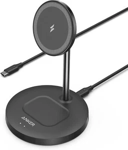 Anker Support de Charge Magnétique Sans Fil 2 en 1 pour iPhone 15/14/Écouteurs Sans Fil - Photo 1 sur 7