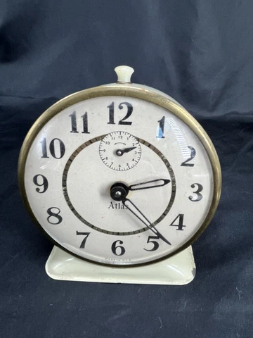 ATLAS vintage wind up alarm clock works Cover