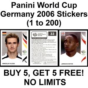 Panini World Cup 2006 Stickers (1 to 200) **Please Select Stickers**