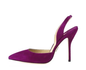 Sandalias de tacón PAUL ANDREW PASSION de gamuza violeta punta puntiaguda talla 38 - Imagen 1 de 6