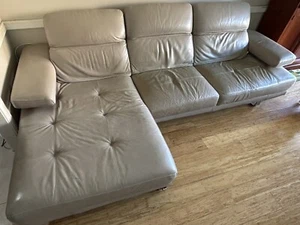 L Shaped Leather Couch - Picture 1 of 1