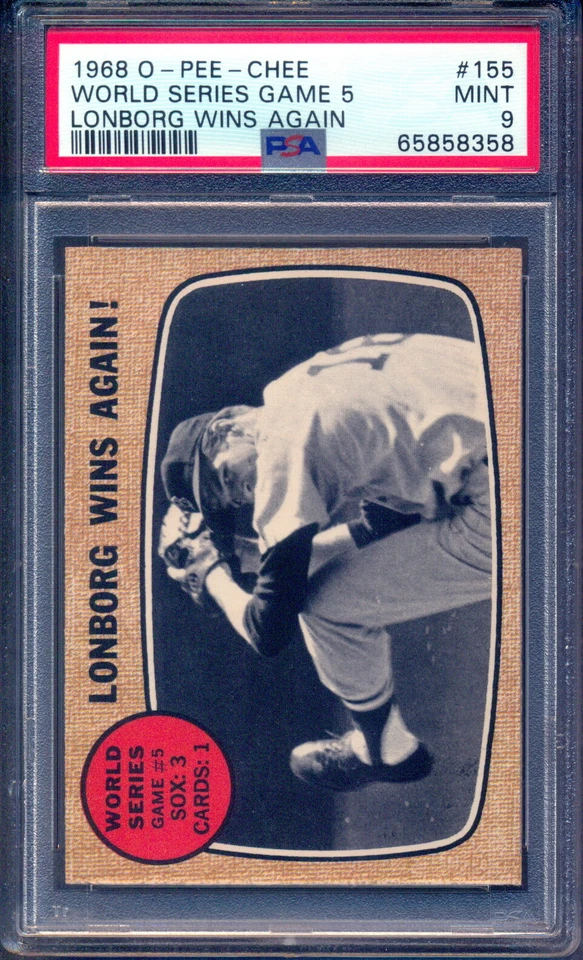1968 TOPPS OPC O PEE CHEE 155 World Series Jim Lonborg PSA 9 MINT Boston Red sox - Image 1 of 2