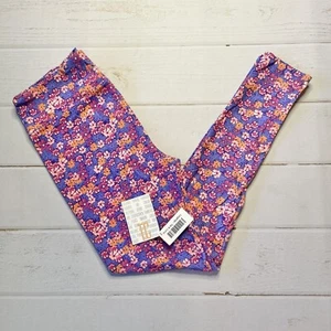 NWT - Lularoe - Women’s Blue & Pink Floral Leggings - Tall & Curvy - Picture 1 of 10