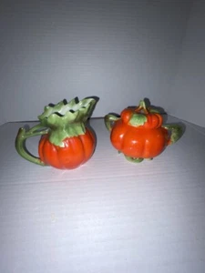 Vintage Royal Bayreuth Tomato Sugar Bowl & Creamer Red & Green Fruit Decor - Picture 1 of 7