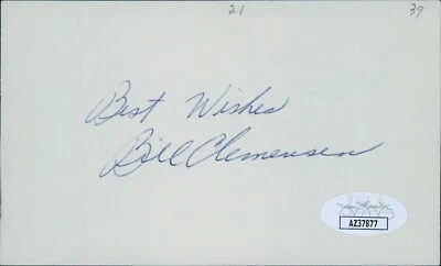 Bill Clemensen Pittsburgh Pirates Signed 3x5 Index Card JSA Authenticated - Image 1 of 2