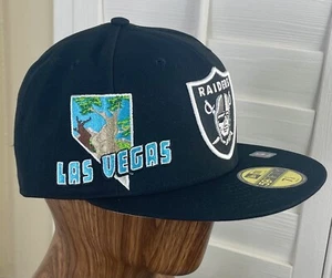 Cappello aderente New Era 59Fifty NFL Las Vegas Raiders Stateview taglia 7 5/8 - nuovo - Foto 1 di 6