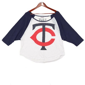 PINK VS Women's White Sheer TC Minnesota Twins Top - Size Medium - Picture 1 of 5