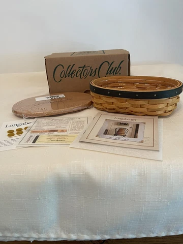 New Longaberger 2001 Shaker Collectors Club Harmony #5 Basket w/Protector & Lid Cover