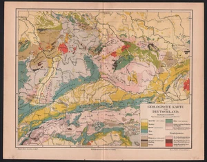 Antique map. GERMANY. GEOLOGICAL MAP OF GERMANY. Circa 1885 - Picture 1 of 4