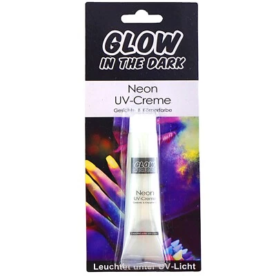 SCHACHTI Glow in The Dark Neon UV-Creme WEIß für Gesicht und Körper. Leuchtet im UV Licht