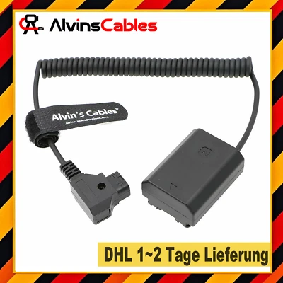 ALVIN'S CABLES für Sony A7III A7R A9 ILCE-9 NP FZ100 Dummy Akku DTap Coiled Stromkabel Frühling