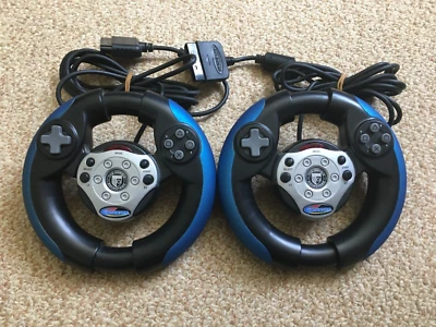 2 X PlayStation PS 1 & 2 Gamester Steering Wheels Controllers TESTED & WORKING - Image 1 of 4