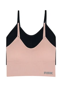 RBX Seamless Longline Ribbed Bralette 2-Pack - Picture 1 of 5