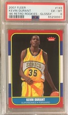 2007-08 Fleer 1986-87 Rookies Glossy #143 Kevin Durant PSA 6 MVP SuperSonics🔥