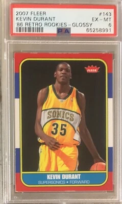 2007-08 Fleer 1986-87 Rookies Glossy #143 Kevin Durant PSA 6 MVP SuperSonics🔥 Foto 1 de 2