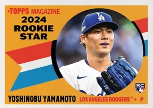 2024 TOPPS 1960 ROOKIE STARS CARD THROWBACK SET 48 DODGERS YOSHINOBU YAMAMOT0 - Picture 1 of 2