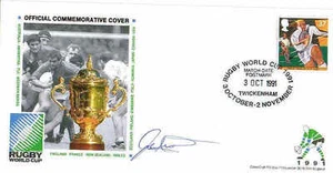 ROB ANDREW ENGLAND gegen NEUSEELAND RUGBY WELTMEISTERSCHAFT SIGNIERT RUGBY COVER - Bild 1 von 1