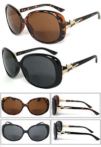Inner Bifocal Women Fashion Square Reading Sunglasses Sun Reader UV Protect RE98 - Picture 1 of 16