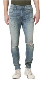 Hudson Herren blau Zack Spritzhose seitlicher Reißverschluss dünne Jeans Größe 38 unverbindliche Preisempfehlung des Herstellers 235 $ - Bild 1 von 10