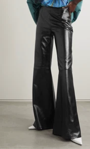 CURRENT SEASOBNWT RP £1300 Acne Studios black glossed leather flares. Size FR 40 - Picture 1 of 12