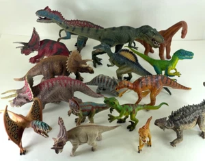 Papo And Schleich Dinosaur Figures Lot Of 16 T Rex Triceratops Allosaurus - Picture 1 of 6