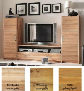 Massivholz Anbauwand Kiefer Buche o Eiche geölt Wohnzimmer schrank-wand Wohnwand - Bild 1 von 4