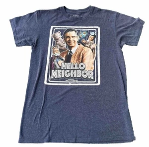 Mister Rogers Neighborhood Shirt Mens Sm Short Sleeve Hello Neighbor Blue - Picture 1 of 7