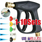 1/4" High Pressure Washer Gun 4000 PSI Car Wash Foam Spray Short Wand w/5 Nozzle