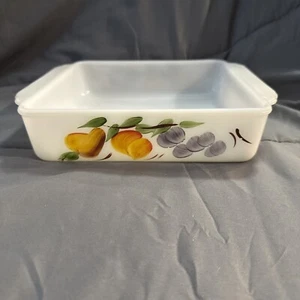 Anchor Hocking Fire King Fruit Design #452 Square Baking Pan Dish 9 Inch - Picture 1 of 5